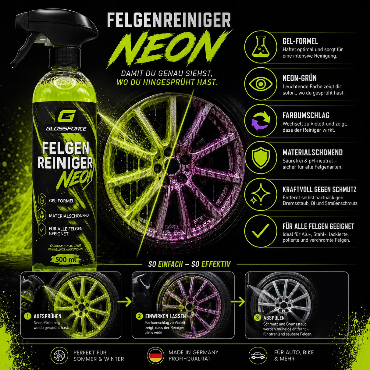 Felgenreiniger Neon 500 ml